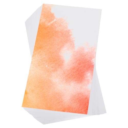PATIKIL 100 Pcs Pure Cotton Watercolor Paper 140lb/300 GSM Water Coloring Paint Paper for Art Painting Watercolor Drawing Artist, 6x12 Inch - size: 6x12 Inch
