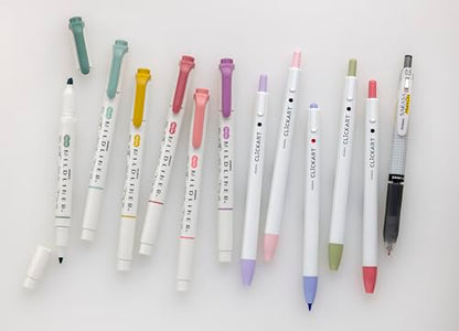 Zebra Pen Journaling Set, MILDLINER, CLiCKART & SARASA, Assorted, 12-Pack | Includes 6 MILDLINER Highlighters, 5 CLiCKART Felt Tip Pens & 1 SARASA MarkOn Pen, Ideal for Bible Study & Note-Taking (14012 - style: Creative Journaling Set 10 Pack