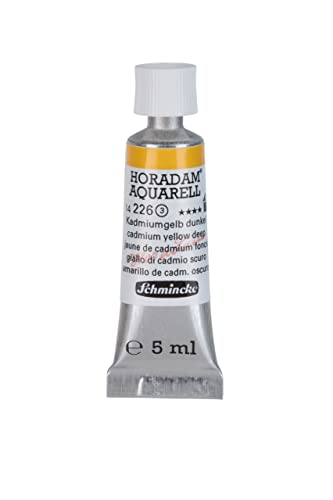 Schmincke - HORADAM® AQUARELL - finest artists' watercolours, cadmium yellow dark - 5 ml - color: 226 cadmium yellow deep, size: 0.17 Fl Oz (Pack of 1)