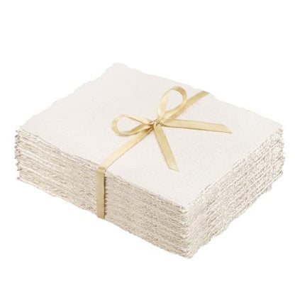 50 Pcs Watercolor Paper 2.5 x 3.5in, 300 GSM Handmade Deckled Edge Paper - size: 2.5×3.5 inch