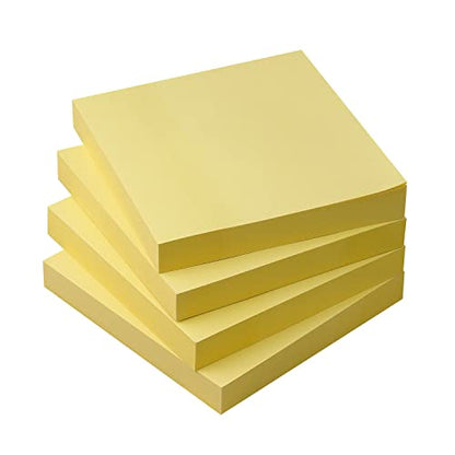 OSBOO Sticky Notes 3x3 with Bright Colors, 4 Pads 90 Sheets/Pad (Yellow) | Bright Yellow Self-Stick Notes Pads, 360 Sheets Total, Easy to Stick and Remove, Perfect for Office, School and Home - color: 4pads Yellow