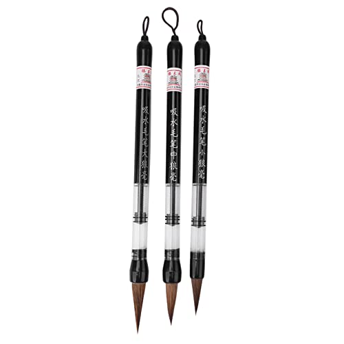 LiebeWH Water Brush Pen Set 6Pcs Refillable for Watercolor Painting Chinese Calligraphy Hand Lettering Travel Art Supplies Beginners and Professionals