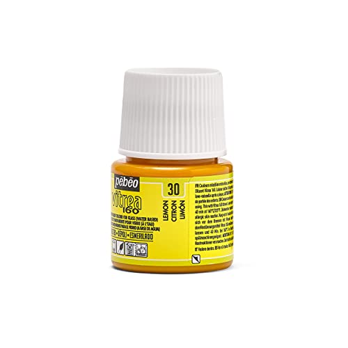 Pebeo Vitrea 160, Frosted Glass Paint, 45 ml Bottle - Lemon - color: Lemon