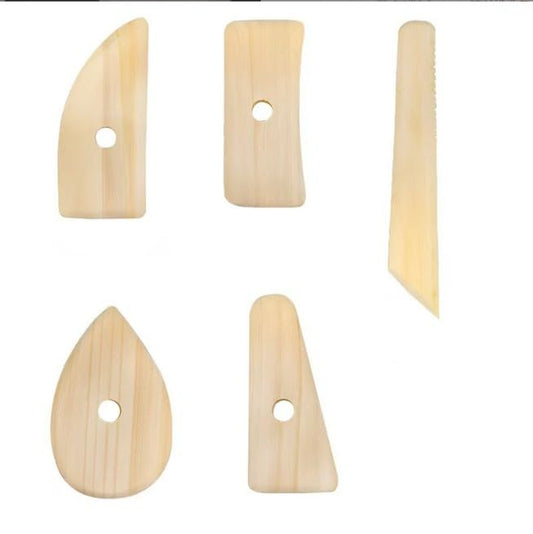 5 Pcs Wooden Pottery Clay Ribs Ceramic Potter Rib Ceramic Clay Sculpting Scrapers Tools Pottery Shaping Trimming Tools Ceramic Pottery Tools