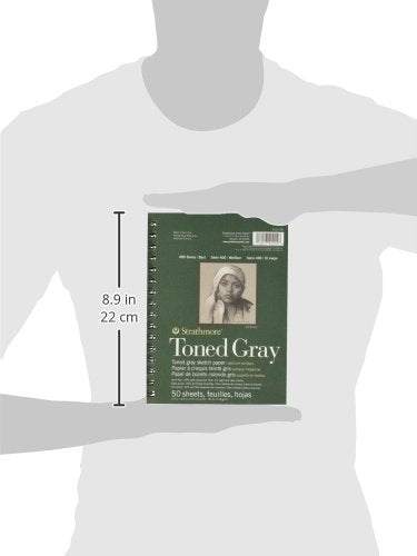 Strathmore 400 Series Sketch Pad, Toned Gray, 5.5x8.5 inch, 50 Sheets - Artist Sketchbook for Drawing, Illustration, Art Class Students,(Pack of 12) - size: 5.5x8.5 (Pack of 12)