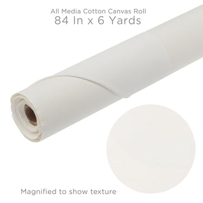 LA Linen 62" Unprimed Cotton Canvas Fabric Roll (8 oz) 6 Yards Per Order.