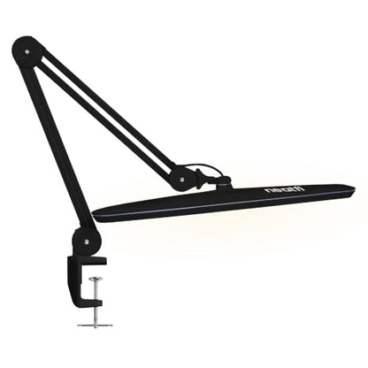Neatfi XL 2,200 Lumens 20W LED Task Lamp – 23” Ultra-Wide Head | 182 SMD LEDs | 4 Brightness Levels | 3 Light Modes | Eye-Caring, Glare-Free | Adjustable Arm (Black, CCT with Clamp) - color: Black