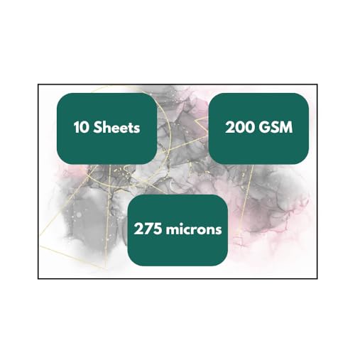 NARA Alcohol Ink Paper | White | 24 inches x 36 inches (24”x36”) | 275 microns/200 GSM | Medium Paper | 10 Sheets | Paper for Alcohol Ink Art Painting | 100% Stain-Free - color: White_Rectangle_Paper Sheets_12