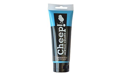 Cheep! Acrylic Paints, 4 oz. Tube - Cerulean Blue, Perfect for Artists - Quality Acrylic Paint Heavy Body Paint Artist and Student - color: Cerulean Blue