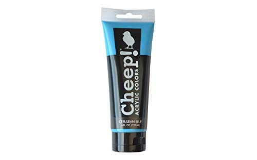 Cheep! Acrylic Paints, 4 oz. Tube - Cerulean Blue, Perfect for Artists - Quality Acrylic Paint Heavy Body Paint Artist and Student - color: Cerulean Blue