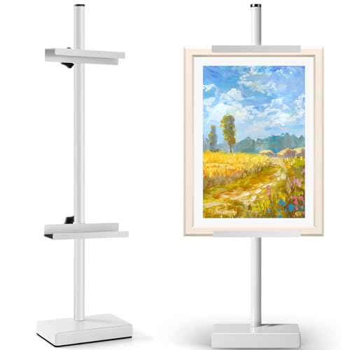 Rofio Adjustable Tabletop Easel, Picture Frame & Sign Display Stand, White - color: White