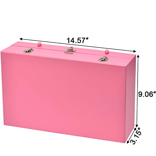 Sunnyglade 145 Piece Deluxe Art Set Wooden Art Box & Drawing Kit Pink - color: Pink