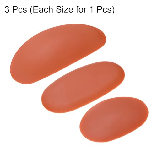 HARFINGTON 3pcs Pottery Ribs, Soft Silicone Rubber Clay Ceramic Sculpting Tools Set for Finishing Shaping and Smoothing Removing Finger Marks