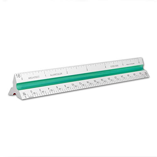 Alumicolor Aluminum Architect Color-Coded Solid Drafting Scale, 6IN, Silver,3056-1 - size: 6IN, style: Architect