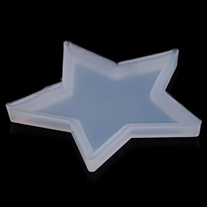 Glossy Five-Pointed Star Ornaments Silicone Epoxy Resin Mold Keychain Pendant Jewelry for Valentines