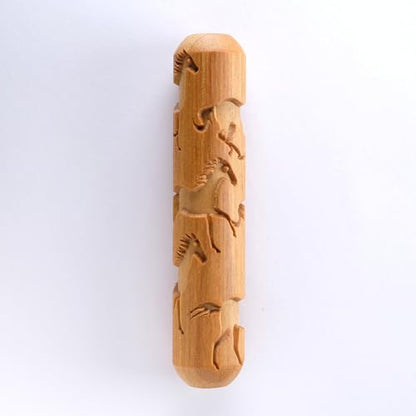 MKM Pottery Tools Wood Big Hand Rollers for Clay (BHR-140 Running Horses) - color: BHR-140 Running Horses