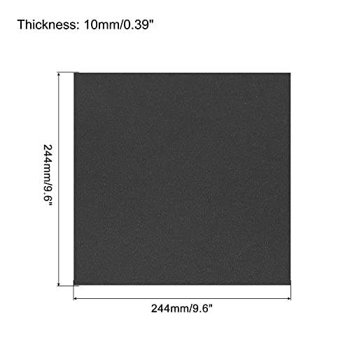 uxcell EVA Foam Sheets Black 9.6 Inch x 9.6 Inch 10mm Thickness for Crafts DIY Pack of 10