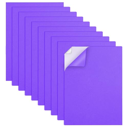 MEARCOOH Self Adhesive Foam Sheets, Purple 9x12 Inch 2mm Sticky Eva Foam Paper for Crafts Cardmaking Photo Frames Classroom Scrapbooking Christmas Crafts (Purple 10 Sheets) - color: Purple Self-adhesive, size: 9X12in-2mm