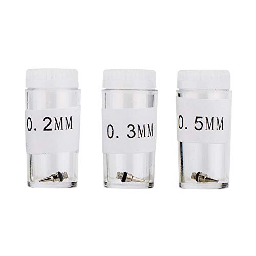 0.2mm, 0.3mm, 0.5mm Airbrush Nozzles and Needles Replacement Parts with 11 in 1 Airbrush Cleaning Repair Tool for Airbrush Gun - size: 0.2mm, 0.3mm,0.5mm/Cleaning Kit