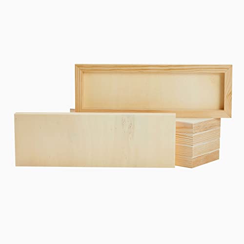 Bright Creations Unfinished Wood Canvas Boards - Boards for Crafting & Painting - Hanging Wood Sign & Wall Decor - 4 x 12 in, Pack of 6 - size: 4x12 inch