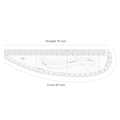 16" Imperial Pattern Master - Patented Acrylic Sewing Curve Ruler | Rigid 3mm patented acrylic 16" pattern master with clear scales. Ideal for armhole, neckhole and sleeve fashion design - style: PM6512R