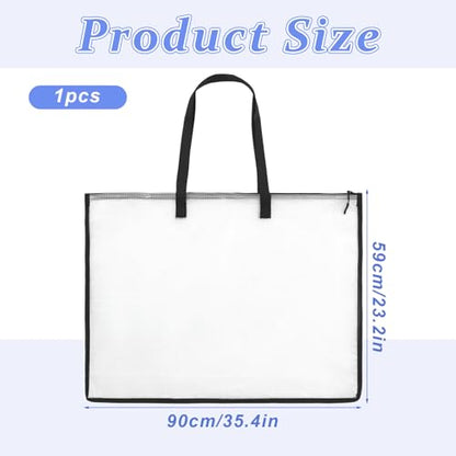 SynHHergyx Art Portfolio Bag, 23 x 35 Inch Portfolio Folder for Artwork Large Clear Mesh Storage Bags with Handle and Zipper for Posters, Bulletin Boards, Scrapbooks, Keepsake, Art Supplies - size: 23×35 Inch