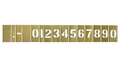 Deezio Curb Stencil Kit for Address Painting, 4 inch Brass Interlocking Numbers Stencils - 15 Piece Set - size: 4inch(15piece)