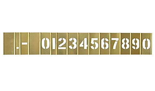 Deezio Curb Stencil Kit for Address Painting, 4 inch Brass Interlocking Numbers Stencils - 15 Piece Set - size: 4inch(15piece)