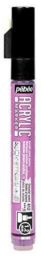 PEBEO Acrylic decoMarker 1.2mm Fine Round Tip BlackBerry, 1.2 mm | Water-based acrylic paint marker with 1.2 mm fine round tip and matte finish for paper, wood, metal, plastic and canvas - color: Blackberry