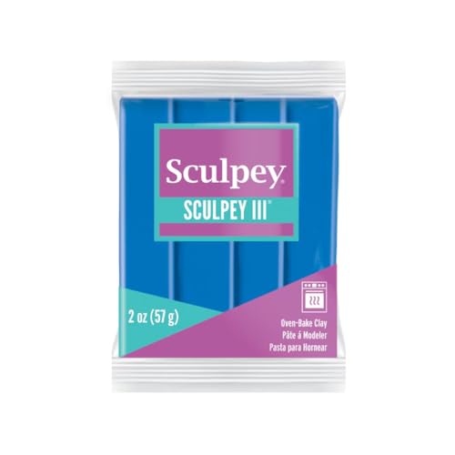Sculpey Oven-Bake Clay, 2 oz. Bars, Sculpey III Blue, 30 Bars | Polymer Clay, Perfect for Jewelry, Home Decor, and General Crafting - size: 2 oz. Blue (30-Pack)