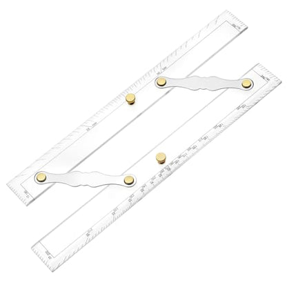 QWORK Parallel Ruler with Clear Markings, 12 in Navigation Plotting Tool, Clear Scale Nautical Plotter, Mapping Points to Pull Parallel Ruler