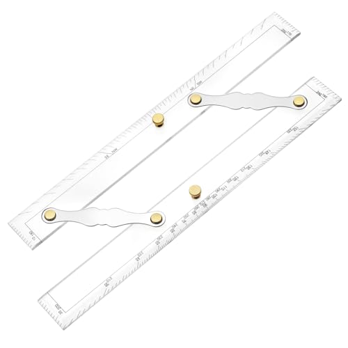 QWORK Parallel Ruler with Clear Markings, 12 in Navigation Plotting Tool, Clear Scale Nautical Plotter, Mapping Points to Pull Parallel Ruler
