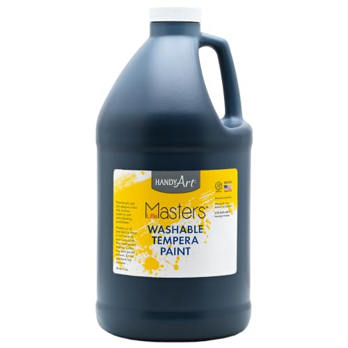 Handy Art Little Masters Washable Tempera Paint, Black, Half Gallon 64 oz - color: Black, size: 64 Fl Oz (Pack of 1)