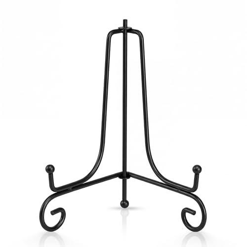 Artliving Plate Stands for Display, 7 Inch Black Iron Easel Plate Display Photo Holder Stand, Displays Picture Frames, Decorative Plates, Tablets and Art (2 pack) - size: 7 inch(2 Pack)