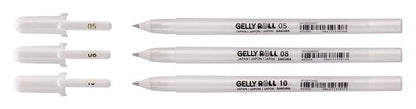 Sakura Gelly Roll Basic White Gel Pen Set of 3, Assorted Sizes | Opaque Pens for Highlights, Drawing & Crafts - size: 3 Count (Pack of 1)
