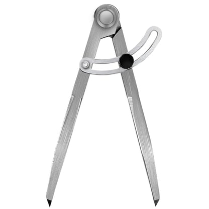 6 inch Metal Compass Scribe, Alloy Professional Woodworking Compass with Wing | Metal Divider, Compass Geometry Tool, Metal Leather Work Scribe Tool Woodworking Drafting Carpenter Compass for Geometry - size: 6 inch without pencil holder
