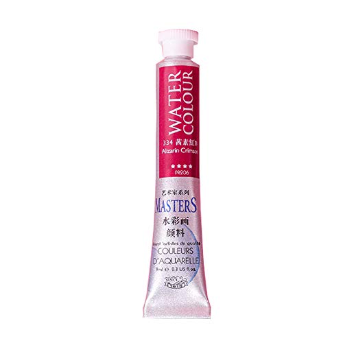 Marie's Masters Quality Watercolor Paint - Alizarin Crimson, 9 mL - Concentrated Color, Pure Pigments, High Lightfastness Ratings - color: Alizarin Crimson