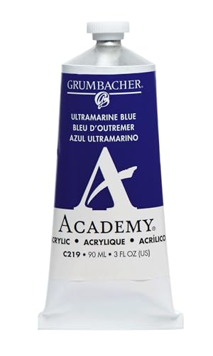 Grumbacher 90-ml Metal Tube Academy Acrylic Paint, Gloss, Ultramarine Blue, 3 Fl Oz (Pack of 1) - color: Ultramarine Blue, size: 3 Fl Oz (Pack of 1)