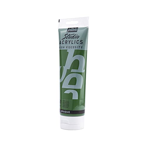 Pébéo High Viscosity Studio Acrylic Paint 250 ml Tube Terre Verte - color: Green Earth