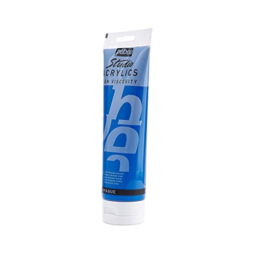 PEBEO Studio Acrylics High Viscosity, Fine Acrylic, 250 ml - Primary Cyan (169-049) - color: Primary Cyan, size: 8.45 Fl Oz (Pack of 1)