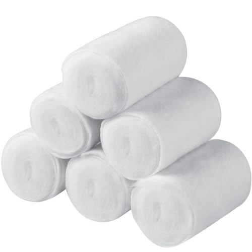 Nuanchu 6 Rolls Soft Cast Padding for Plaster Cloth Bandage,4 Inch X 8.8 Ft | Cotton Undercast Layer for Body Casts and Masks, Individually Wrapped, Pairs with Gauze Wrap in Art and Halloween Crafts - size: 4 Inch x 8.8 ft