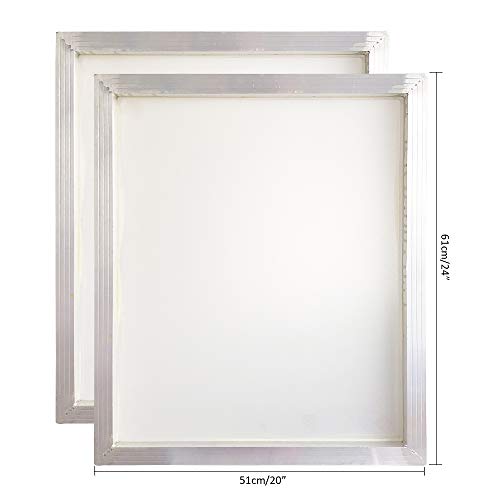 Aluminum Silk Screen Printing Screens 20 x 24 Inch Frame-110 White Mesh (2 PCS) - size: 2 PCS