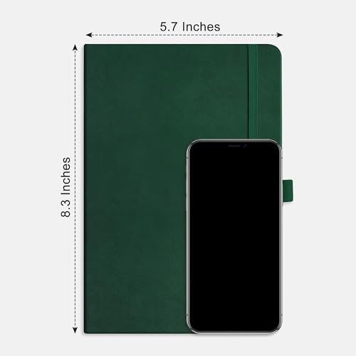 RETTACY Blank Journal Notebook, 192 Pages per Pack, A5 Size (5.7'' x 8.3'') - color: Black & Dark Green