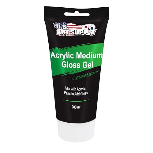 U.S. Art Supply Clear Acrylic Gel Medium Gloss, 200ml - (6.7 Ounce) Tube - Increase Gloss, Viscosity & Transparency for Acrylic Paints - size: 6.76 Fl Oz (Pack of 1)