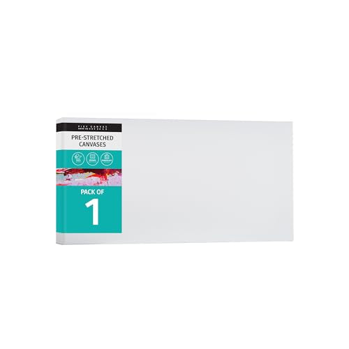PIXY CANVAS Value Pack of 1 Stretched Canvas 16x48 inch, 1-1/2 (1.5) inch deep for Your Paintings/Artwork/Wall Art/Wall Decor (Pack of 1 Canvas, 16 x 48 inch, Landscape) - size: 16 x 48 inch, style: Pack of 1