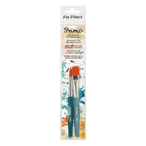 da Vinci Student Series 5019B Primo, Round and Flat Synthetic with Blue Handle, Sizes 12 and 16 - color: Blue, style: Synthetic