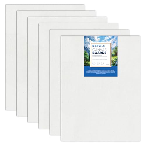 12x16 Canvas Panels 6 Pack, 100% Cotton Pre-Primed Canvas Boards for Painting, Blank White Canvases for Acrylic Oil Watercolor, Art Supplies for Artists Adults - color: black, size: 12x16-6