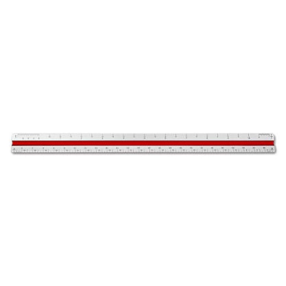 Alumicolor Aluminum Architect Color-Coded Solid Drafting Scale, 12IN, Silver - size: 12IN, style: Architect