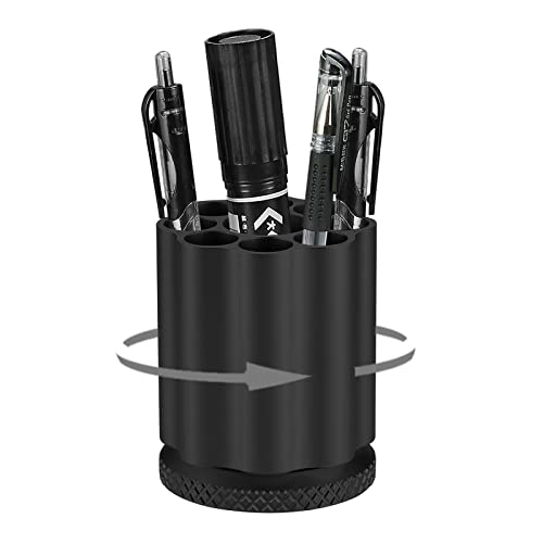 Rotating Revolver Pen Holder, Gun Cylinder Pen Holders, Favorite Pencil Holder and Perfect Stationery Supplies (Black) - color: black