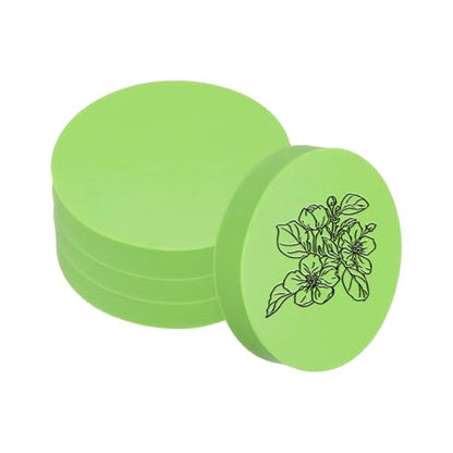 PATIKIL 4Pcs 2" Rubber Carving Blocks, Soft Linoleum Art Carving Block Round Crafts Stamp Making for Printmaking Stamps Carving Supplies, Green - color: Green